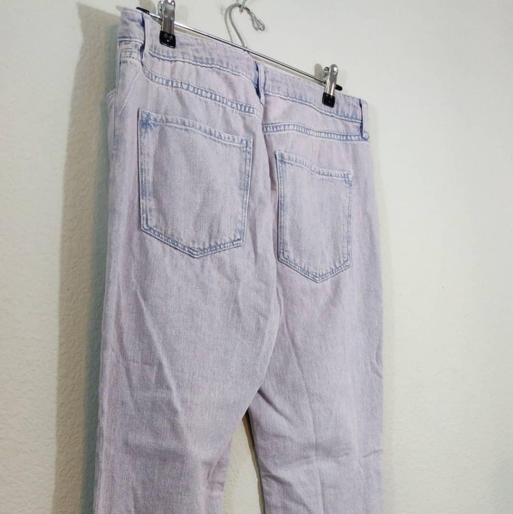 Faded Pink Distressed Denim Boyfriend Jeans - Picture 6 of 8